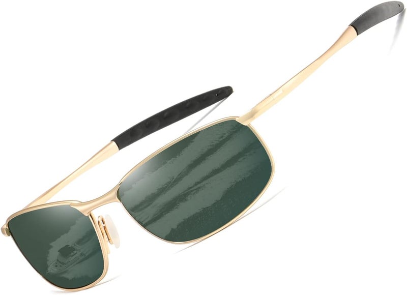 AEVOGUE Polarized Sunglasses For Men Rectangle Metal Frame Retro Sun Glasses AE0395 - Image 1